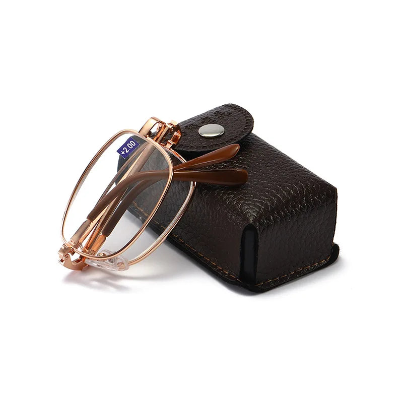 Folding Portable Blue Light Blocking Reading Glasses – Dual Purpose Metal Frame for Men & Women Solace
