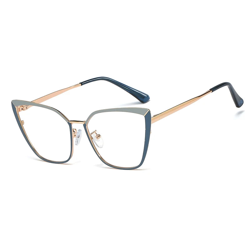 New Design Metal Prescription Glasses – Blue Light Blocking Frames with Silicone Nose Pads