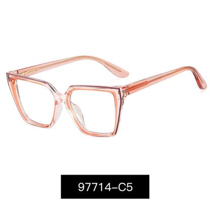 Women’s Square Blue Light Blocking Eyeglasses – TR90+CP Optical Frames | Custom Photochromic Anti-Blue Light Bezel