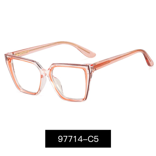 Women’s Square Blue Light Blocking Eyeglasses – TR90+CP Optical Frames | Custom Photochromic Anti-Blue Light Bezel