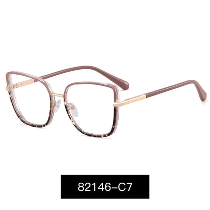 Large Frame Fashion Eyeglasses Women's Anti Blue Light Blocking Glasses