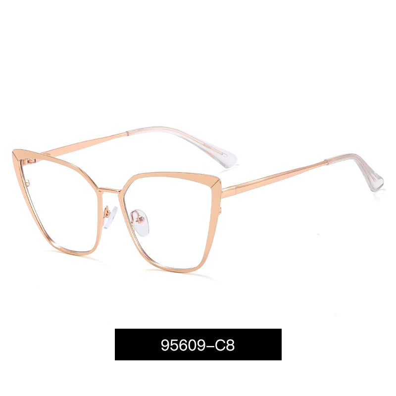 New Design Metal Prescription Glasses – Blue Light Blocking Frames with Silicone Nose Pads