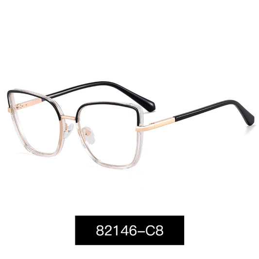 Large Frame Fashion Eyeglasses Women's Anti Blue Light Blocking Glasses