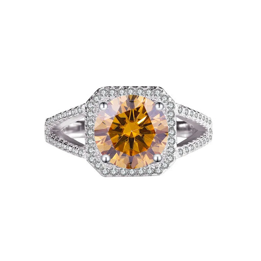 3CT VVS D Color Moissanite Ring for Women – Luxury S925 Sterling Silver Double Row Engagement Band Zirella