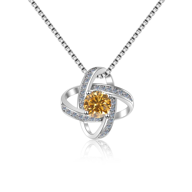 Fine Glamorous Jewelry: 1CT Round Cut VVS1 Blue Moissanite Pendant Necklace in S925 Sterling Silver – Perfect Women’s Gift