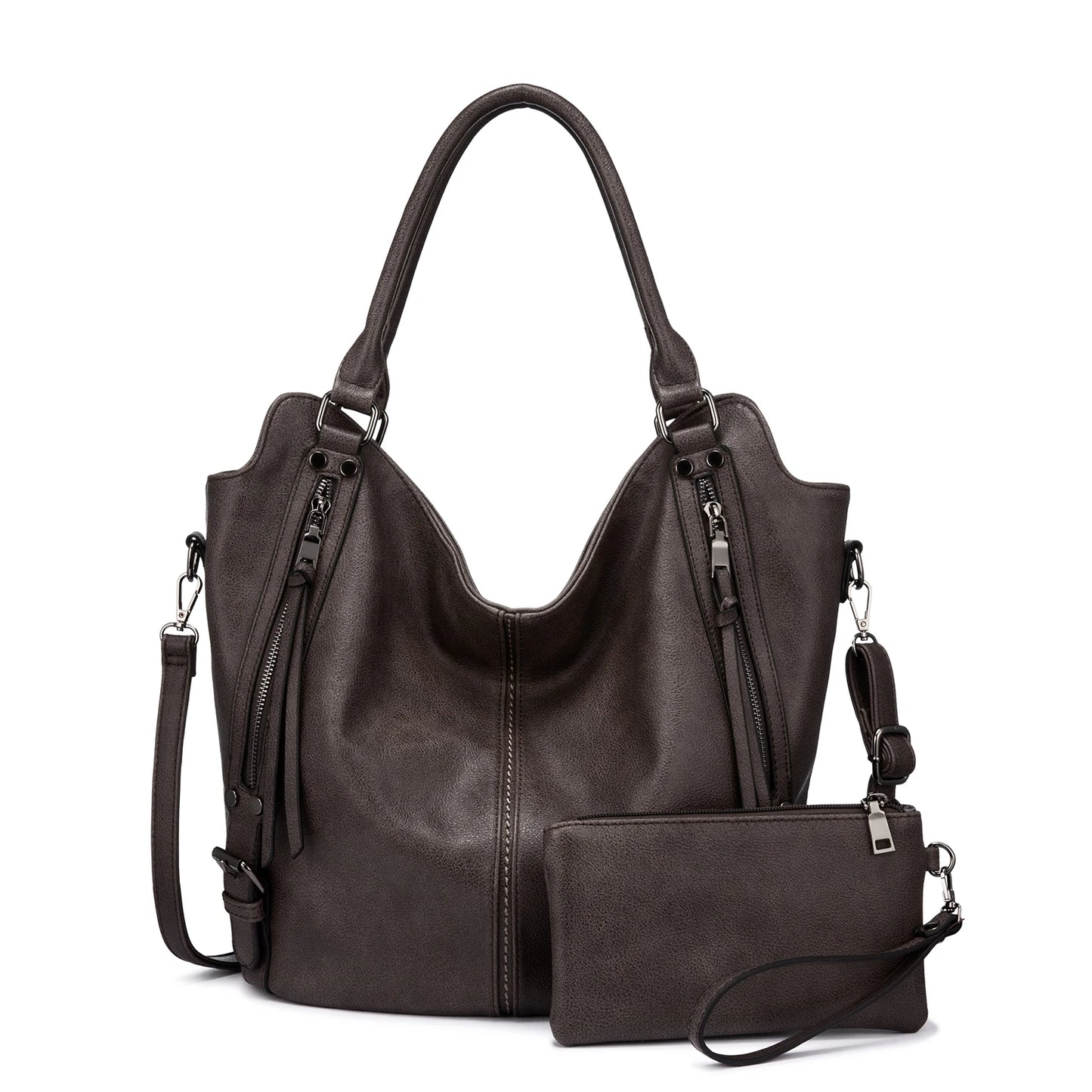 Realer Women’s PU Leather Handbags – Fashionable Hobo Shoulder Bags, Large Tote Purse for Women Angeli