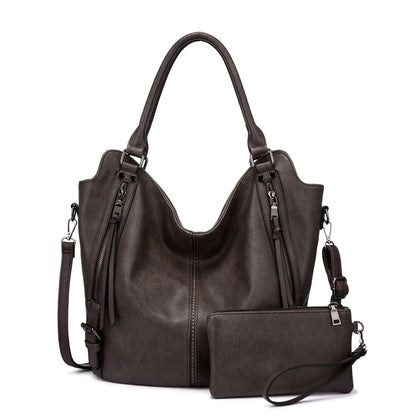 Realer Women’s PU Leather Handbags – Fashionable Hobo Shoulder Bags, Large Tote Purse for Women Angeli