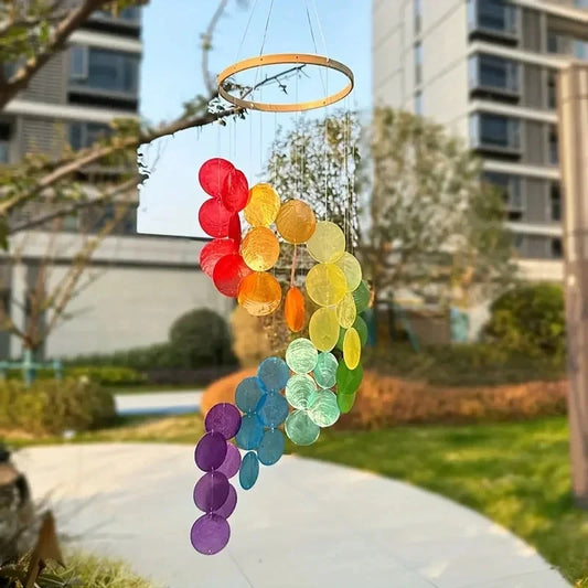 Colorful Shell Wind Chimes | Outdoor Garden Ornaments | Wall Hanging Memorial Wind Bells | Holiday Gift for Home & Homestay Décor