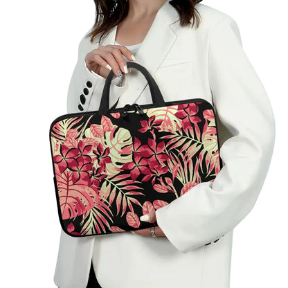 2026 New Hawaiian Tropical Print Laptop Bag – Custom Large Capacity Polyester Laptop Case in Various Sizes
