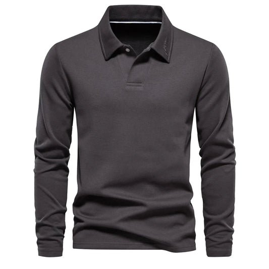 Men's Cotton V-Neck Long Sleeve T-Shirt - Casual and Comfortable Tops for Everyday Wear Owen