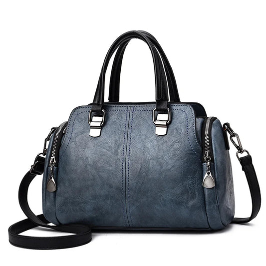 Leather Handbags for Women and Girls – Stylish Ladies' Tote and Shoulder Bags with Side Pocket Design