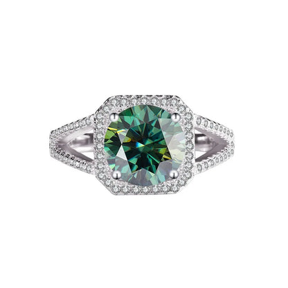 3CT VVS D Color Moissanite Ring for Women – Luxury S925 Sterling Silver Double Row Engagement Band Zirella