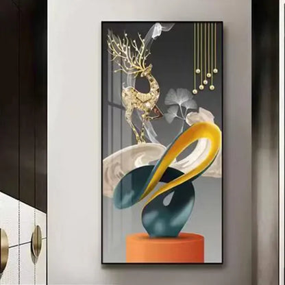 100x50CM Large Aluminum Alloy Frame Crystal Wall Art – 2025 Home Gallery Hanging Decor Artwork