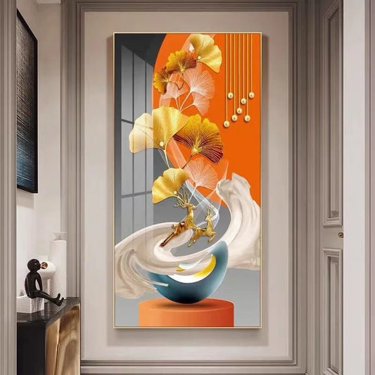 100x50CM Large Aluminum Alloy Frame Crystal Wall Art – 2025 Home Gallery Hanging Decor Artwork