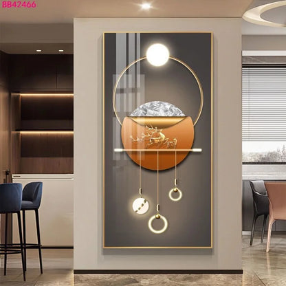 100x50CM Large Aluminum Alloy Frame Crystal Wall Art – 2025 Home Gallery Hanging Decor Artwork