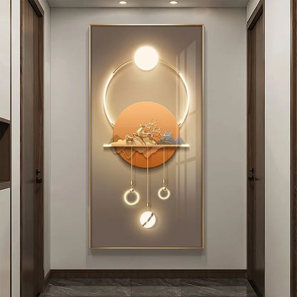 100x50CM Large Aluminum Alloy Frame Crystal Wall Art – 2025 Home Gallery Hanging Decor Artwork