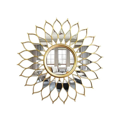 American Light Luxury Metal Decorative Mirror – Wall Hanging for Porch, Living Room, Dining Room, and Background Decor