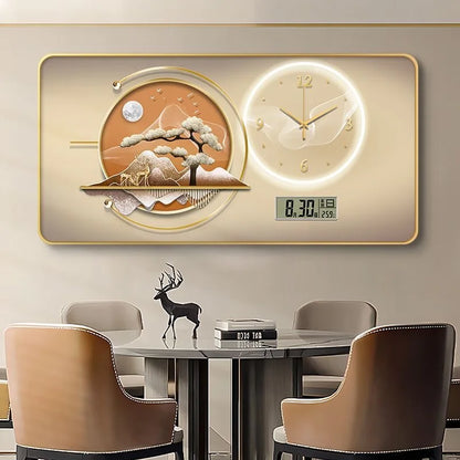 Large Silent Wall Clock with Artistic Design – Decorative Painting Style Clock for Living Room, Office, and Home Decor