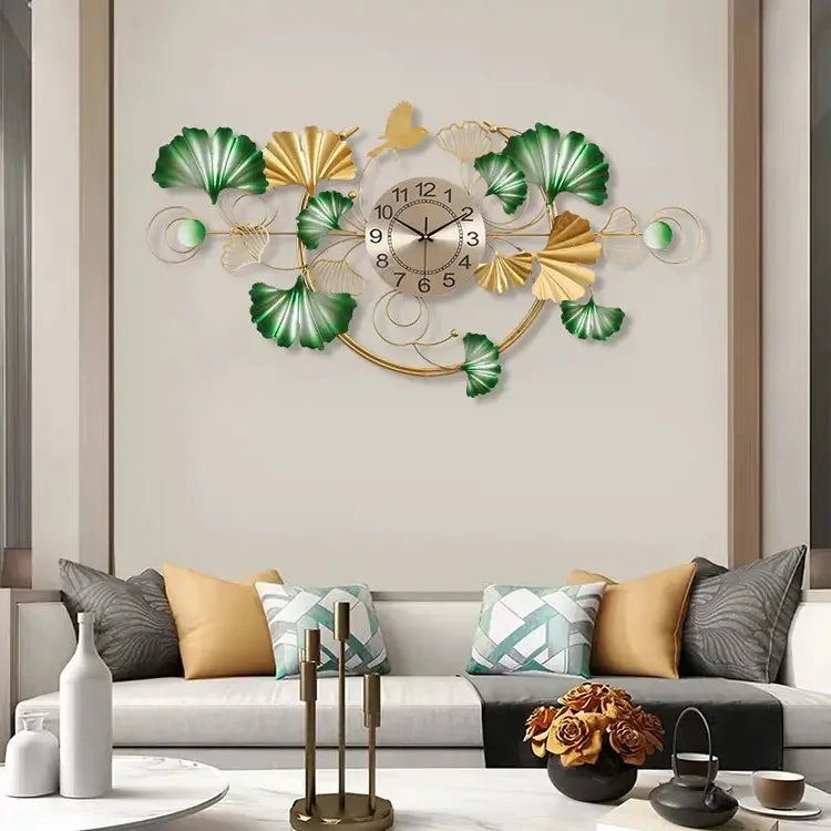 Large Nordic Luxury Metal Wall Clock – Modern Hanging Clock for Living Room, Bedroom, and TV Wall Decor