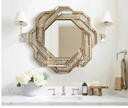 Large Wall Mirror – Luxury Art Frame for Bedroom, Bathroom, and Home Decoration