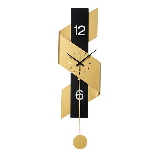 Modern 3D Metal Wall Clock – 80x24cm Quartz Clock with Creative Stereo Design for Contemporary Living Room Decor