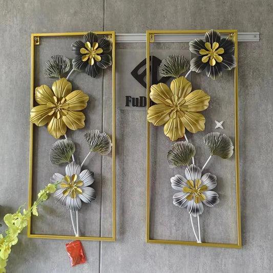 Nordic Light Luxury Metal Wall Art – Large Flower-Shaped Hanging Decor for Living Room and Home