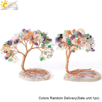 7 Chakra Crystal Money Tree – Natural Healing Stone Decor for Energy Balance, Feng Shui, and Home Office Decoration