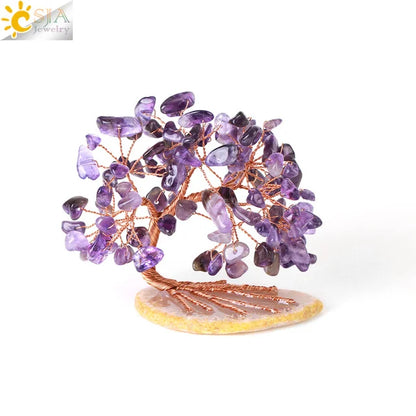 7 Chakra Crystal Money Tree – Natural Healing Stone Decor for Energy Balance, Feng Shui, and Home Office Decoration