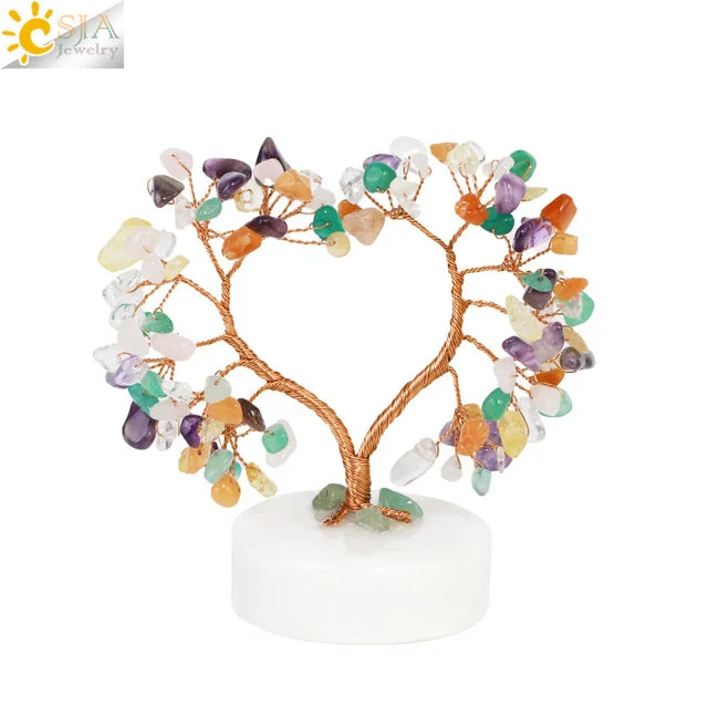 7 Chakra Crystal Money Tree – Natural Healing Stone Decor for Energy Balance, Feng Shui, and Home Office Decoration