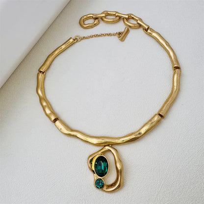 18K Gold Plated Crystal Geometric Necklace Set for Women – Luxury Statement Collar Necklace, Romantic Fashion Jewelry Alicia