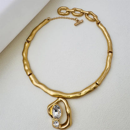 18K Gold Plated Crystal Geometric Necklace Set for Women – Luxury Statement Collar Necklace, Romantic Fashion Jewelry Alicia