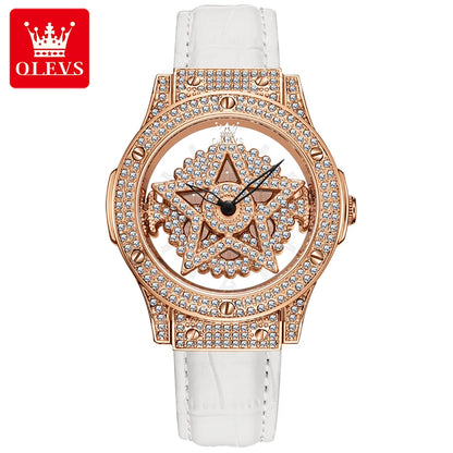 OLEVS 9938 Women’s Luxury Watch 2024 – Diamond Snowflake Dial, Fashion Elegant Design, Waterproof Ladies Wristwatch, Reloj Mujer