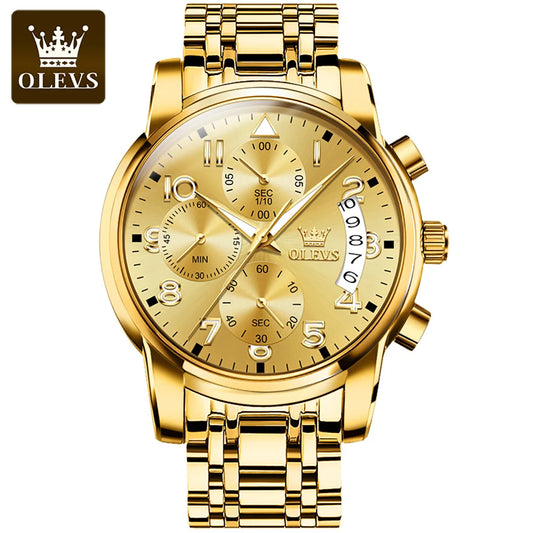 OLEVS 2879 Men's Luxury Watch - Classic Roman Dial, Quartz Waterproof Wristwatch with Luminous Features