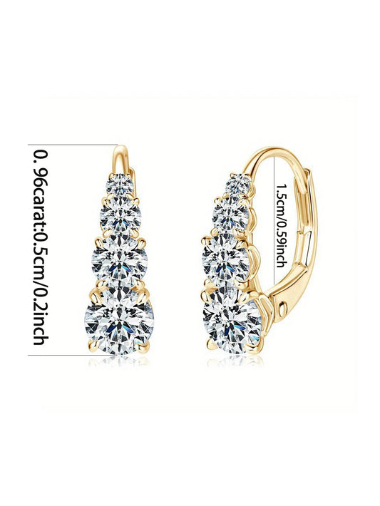 Elegant Moissanite Earrings | D/VVS Round Heart GRA Cut 925 Sterling Silver Unique Design Ellie