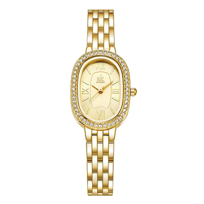 Waterproof Vintage Women's Watch - Luxury Diamond-Studded Quartz Watch for Ladies Emeline