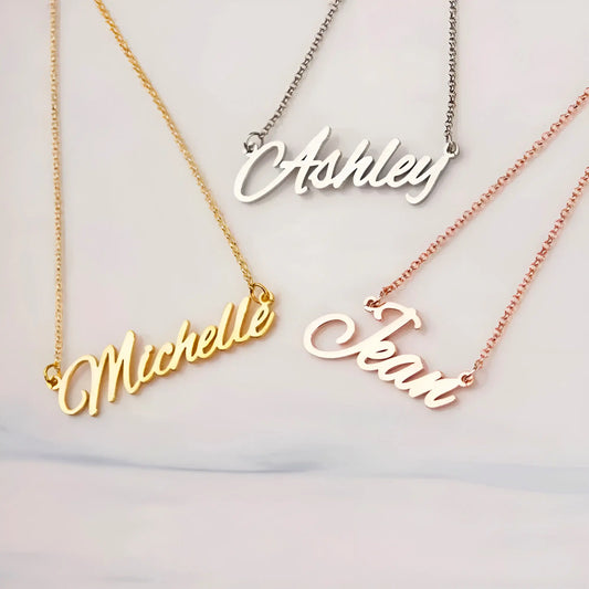 Personalized Custom Name & Letter Pendant Necklace – 18K Gold Plated Stainless Steel Jewelry for Women & Couples Erin