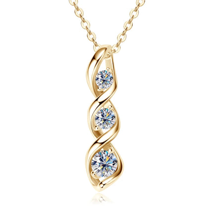 D Color Sterling Silver Infinity Moissanite 3-Stone Necklace for Women | Elegant Daily Jewelry | Factory Direct Luxury Design Denise