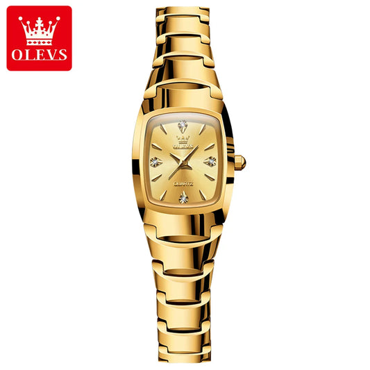 OLEVS 7006 Unisex Quartz Watch - Classic Black Stainless Steel Wristwatch for Men and Women, Perfect Lover's Gift
