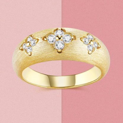 Kuangfeng 925 Sterling Silver Gold Plated Moissanite Engagement Ring – Fine Jewelry Wedding Ring for Women