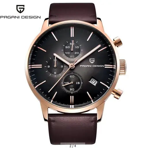 PAGANI DESIGN 2720 Men’s Sports Chronograph Watch – Quartz Business & Fashion Leather Strap Wristwatch