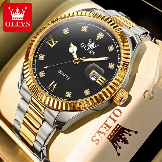 OLEVS 3623 Men's Luxury Quartz Watch – Waterproof, Luminous Dial, Calendar, Business Style