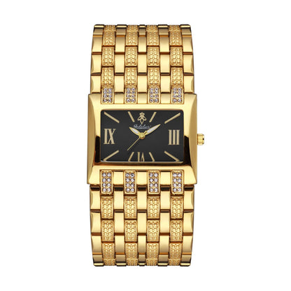 Orimart Luxury Women’s 38mm Square Quartz Watch – Diamond Inlay Dial, Alloy Case & Chain Strap, 10M Water Resistant Maud