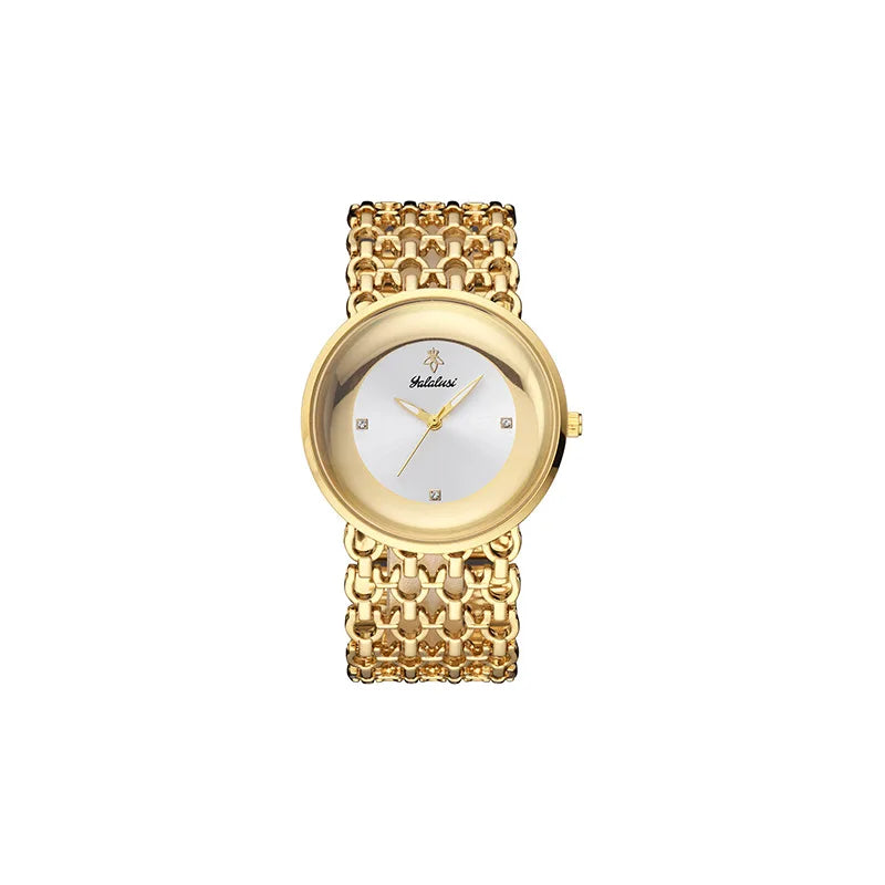 Orimart Luxury Women’s Quartz Watch – Vintage Dial, Rhinestone Accents, Hollow Alloy Strap, 30M Water Resistant Aeriselle