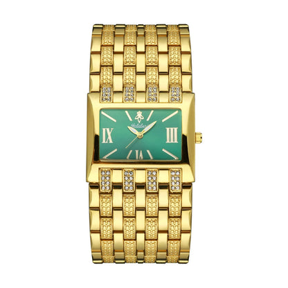 Orimart Luxury Women’s 38mm Square Quartz Watch – Diamond Inlay Dial, Alloy Case & Chain Strap, 10M Water Resistant Maud