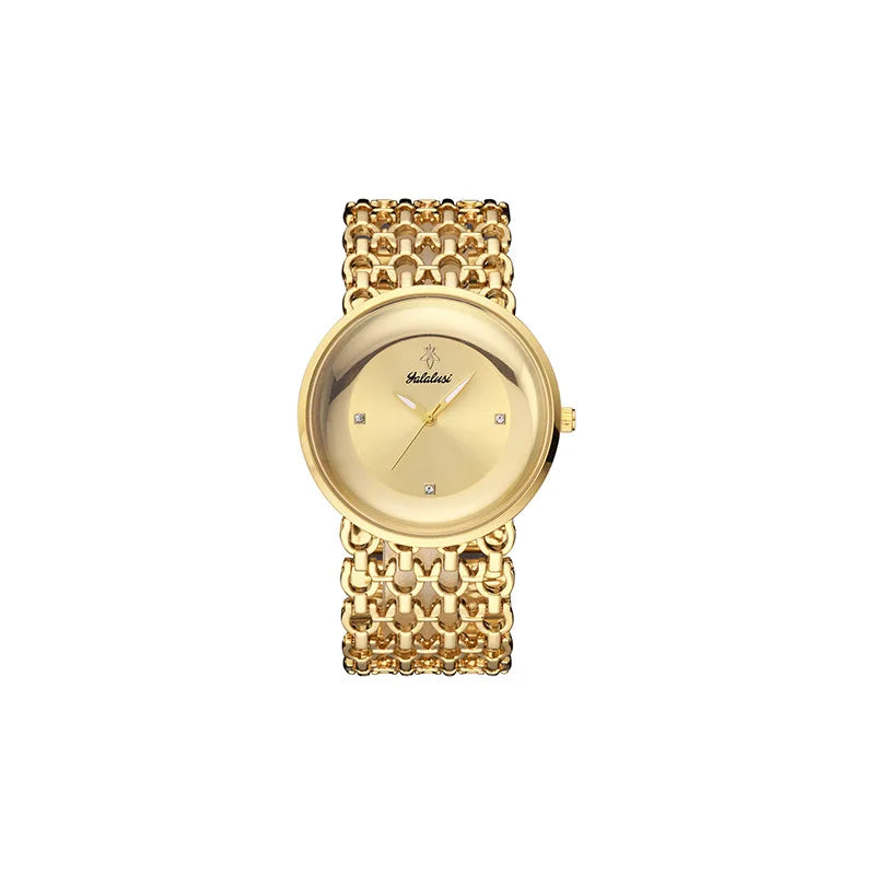 Orimart Luxury Women’s Quartz Watch – Vintage Dial, Rhinestone Accents, Hollow Alloy Strap, 30M Water Resistant Aeriselle