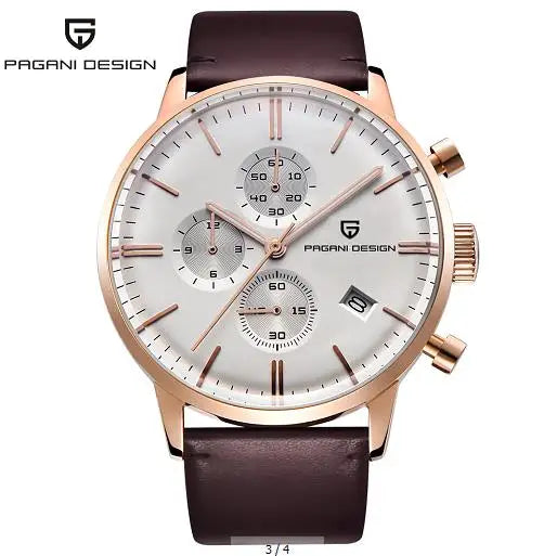 PAGANI DESIGN 2720 Men’s Sports Chronograph Watch – Quartz Business & Fashion Leather Strap Wristwatch