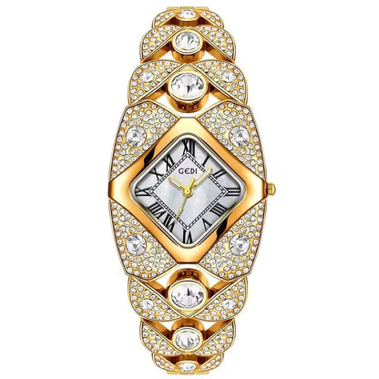 GEDI L008 Women’s Bracelet Watch – Elegant Rhinestone Luxury Quartz Wristwatch | Fashion High‑Quality Ladies’ Watch & Perfect Gift