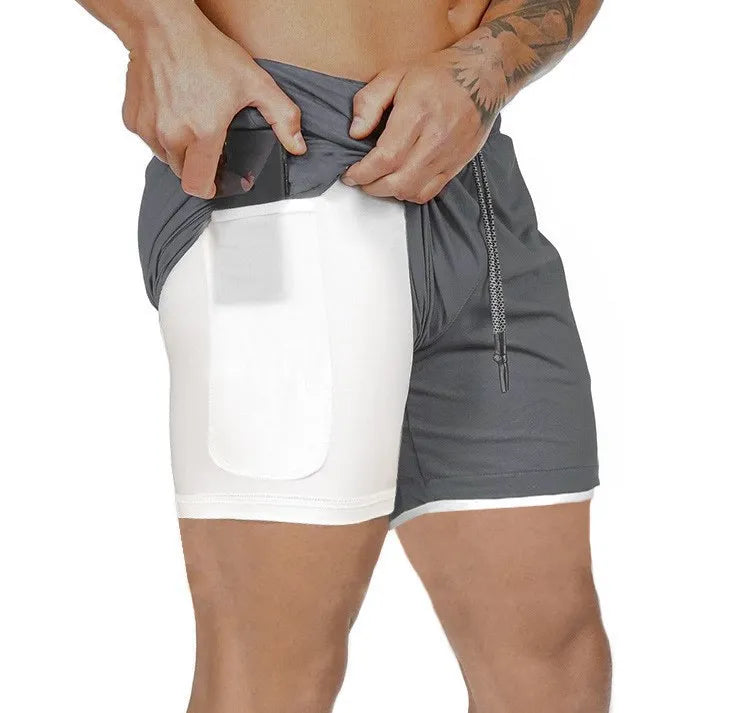 Men’s Double‑Layer Athletic Shorts – Quick‑Dry Polyester Gym Shorts for Workout, Fitness & Training Julian