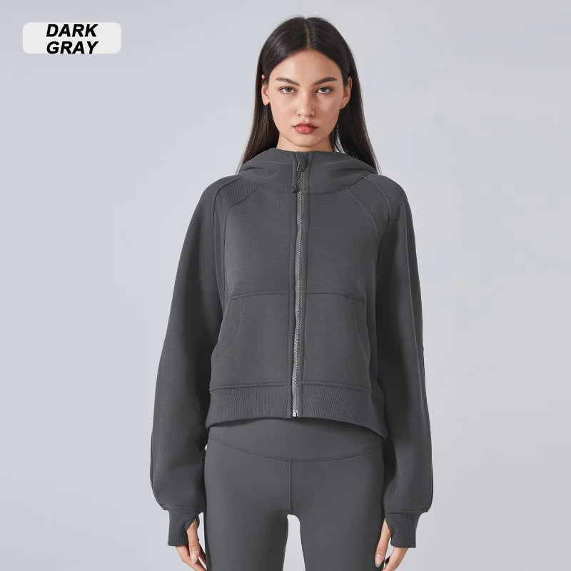Women's Long Sleeve Hooded Sweatshirt | Warm Yoga Jacket & Gym Leisure Hoodie for Ladies Abigail