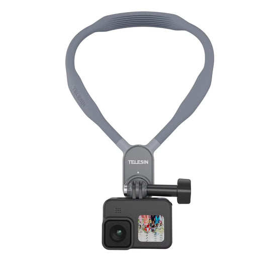 Telesin Upgraded Magnetic Silicone Neck Holder | Hands-Free Bracket for GoPro 13, Insta360, DJI Action Cameras
